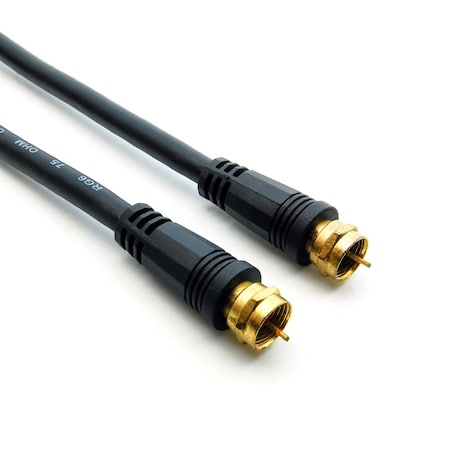 Bestlink Netware F-Type Screw-on RG6 Cable Black Gld Plated- 50Ft 202716